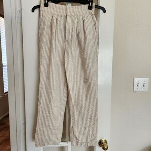 Urban Outfitters Striped Linen Blend Pants Small Textured High Rise Pleated